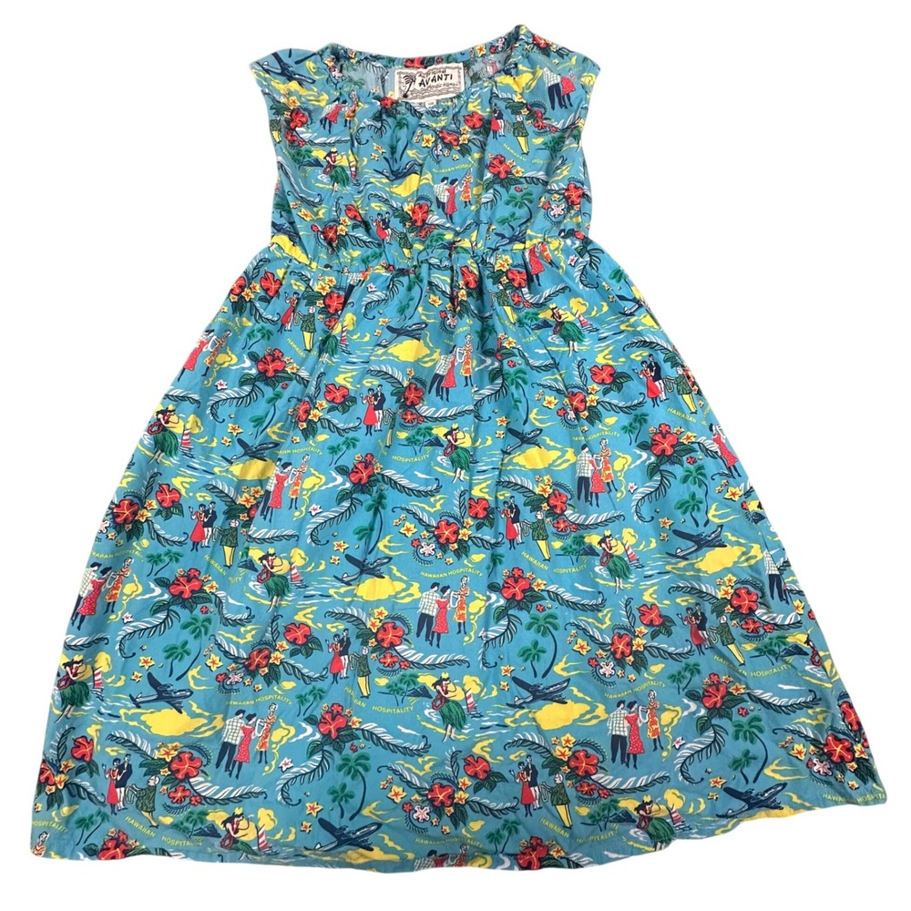 Avanti Girls Size 8 / 130 Hawaiian‎ Tropical Floral Aloha Sundress Vacation